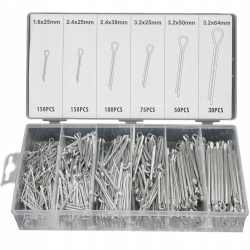 SilverTools S10549 egyenes sasszeg készlet, 555 darabos, különböző méretekben, átlátszó műanyag tokban méretcímkékkel rendezve - Rögzítő