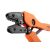 Közelkép a NEO Tools MC3 napelem krimpelő fogó pofáiról, precíziós mechanizmust mutatva