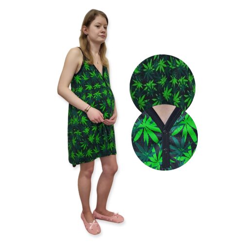 KISMAMA SZOPTATÓS PÓLÓ 100% PAMUT pántokkal L-es méret LEAF színben 166411325 - Kismama ruha