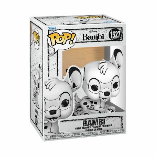 Funko POP Bambi 1527 vázlatgyűjtő figura eredeti csomagolásban, a stilizált fekete-fehér Bambi gyűjthető tárgyat ábrázolva - Mesehős figura