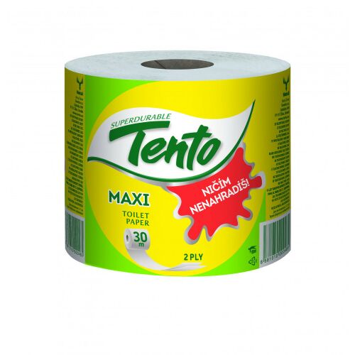 Tento Maxi toalettpapír 2 rétegű, 30m, szuper tartós fehér háttérrel - Tento