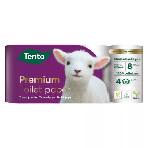 Tento Premium Gold toalettpapír 8 tekercses 4 rétegű bárányos csomagolással - Tento
