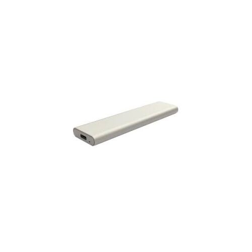 Roline M.2 NVMe SSD ház USB-C csatlakozással, ezüst, szögletes nézet - Adattároló