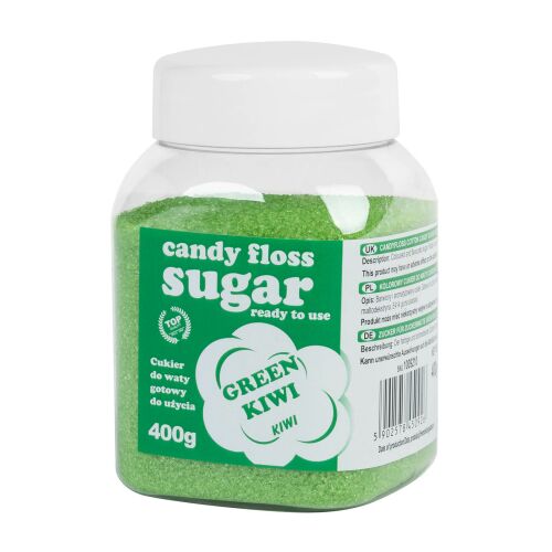 Színes vattacukor, zöld, kivi ízű, 400g