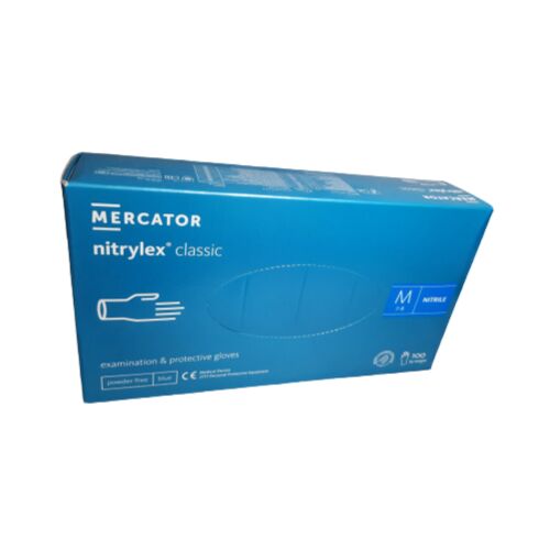 Púdermentes nitril kesztyű Mercator Nitrylex Basic M - 100 db