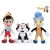 Disney Pinokkió plüss készlet Pinokkióval, Figaro cicával és Tücsök Tónival, fehér háttérrel, jobb felső sarokban Pinokkió logóval