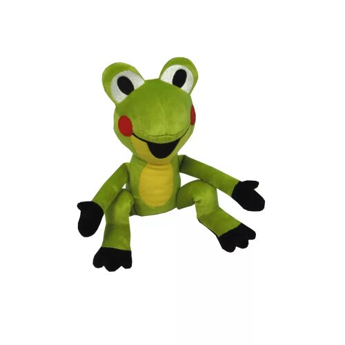 Kisvakond Béka 25 cm-es ülő plüss béka játék, puha zöld béka piros orcákkal, gyermek ölelhető játék - Plüss