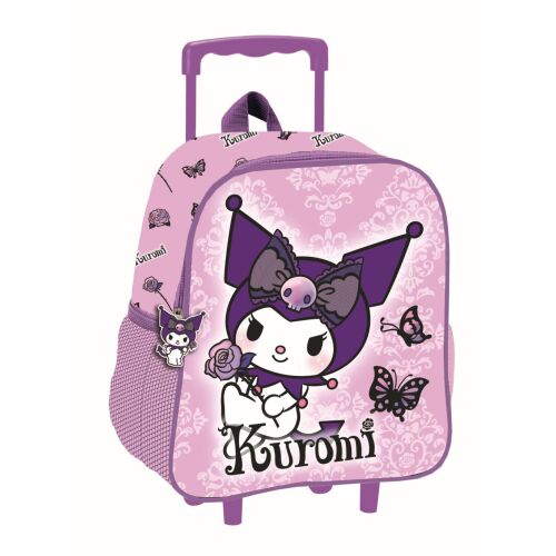 Hello Kitty Kuromi Purple gurulós ovis 3D hátizsák, táska 32 cm
