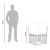 Méretezési diagram a vidaXL kültéri rattan sarokkanapé modulról egy emberi alakkal összehasonlítva, illusztrálva a méreteket (70 cm magasság) a termék méretarányának könnyű vizualizálása érdekében