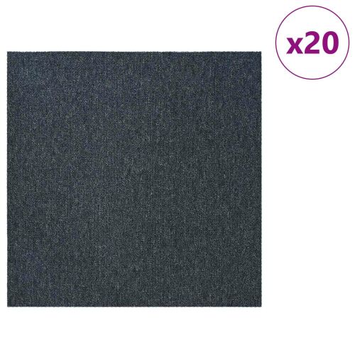 vidaXL Szőnyegcsempe Kék Szürke 50 x 50 cm 20 db 166666859 