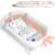 Ricokids RK-280 foldable baby bath tub with pillow, white-pink color, top view
