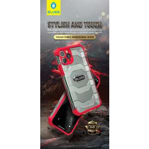 BLUEO iPhone 11 Pro Max Katonai Tanúsítvánnyal Rendelkező Tok, Piros, Stílusos és Tartós, 3D Design, Cseppvizsgálattal Tesztelt - Apple Telefontok