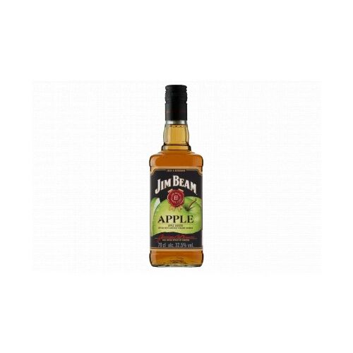 Jim Beam Apple likőr 0,7L palack zöld alma dizájnnal fehér háttéren, elölnézet - Whisky és whiskey