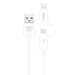 INKAX CK-35 2 az 1-ben Lightning és Micro USB kábel, fehér, 1 méter - Lightning kábel