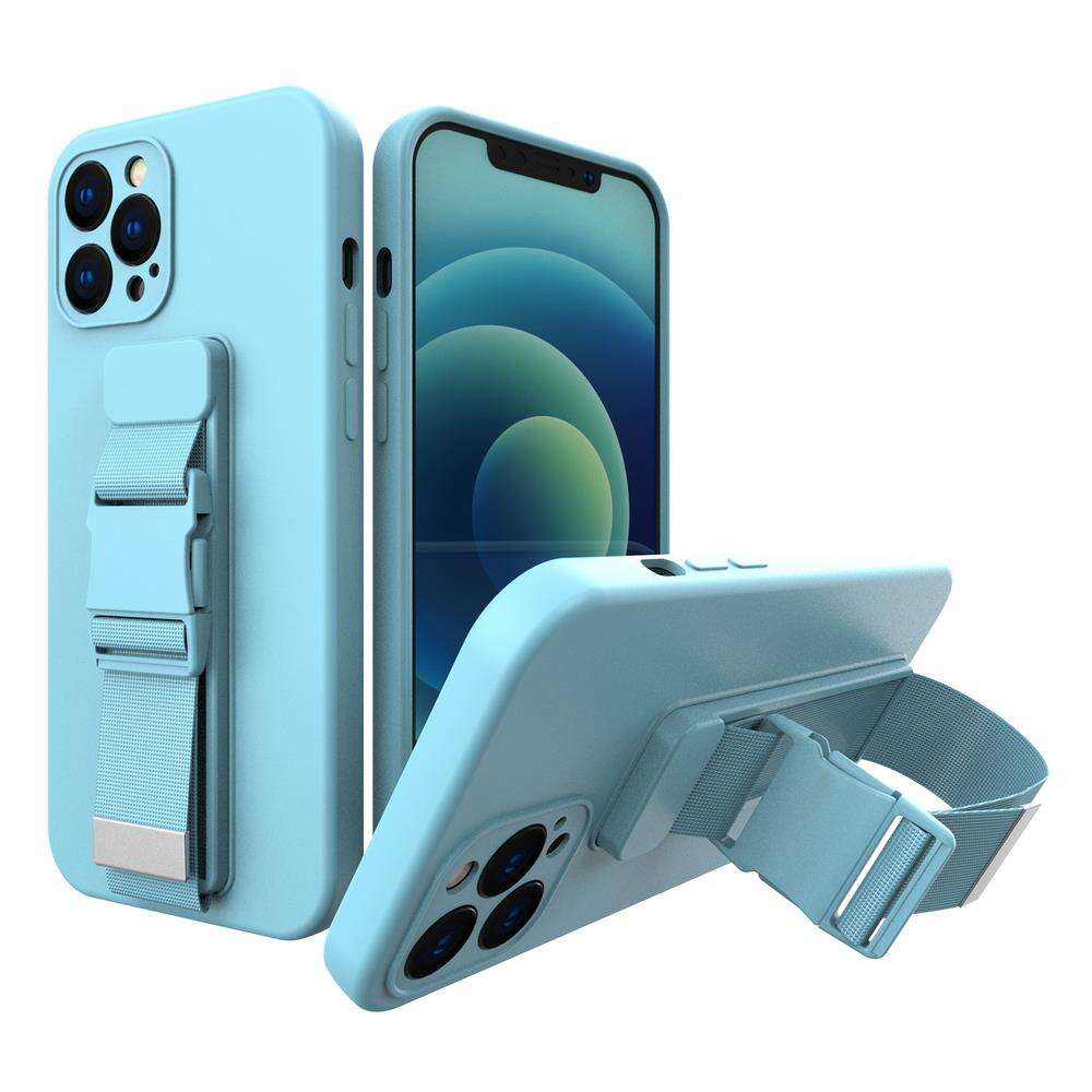 Kötél tok GEL TPU légzsák telefontok iPhone XR kékhez