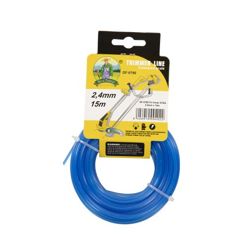 Fenyővágó STEA 2.4mm x 15m damil, kék kerek nylon fűkasza szál fűnyírókhoz és bozótvágókhoz, csomagolva - Damil fűkaszához