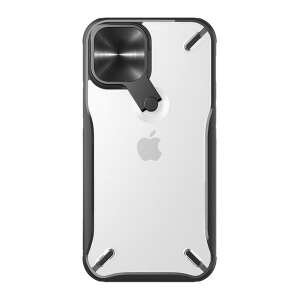 Husa de telefon NILLKIN CYCLOPS pentru Apple iPhone 12 Pro Max, neagră, transparentă, cu protecție pentru cameră, suport și colțuri rezistente la șocuri - Nillkin Huse telefon