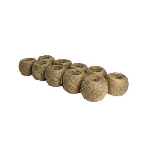 10db gyorsszálas készlet (kender) eco 100g - 10 darabos kender zsineg készlet, natúr és környezetbarát madzag kézművességhez és kertészkedéshez - Kötöző zsinór