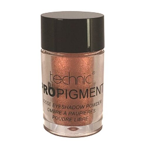 Technic Pro Pigment Bronze Age Babe, csillogó, laza szemhéjfesték por átlátszó tartályban, fekete fedéllel, tökéletes a metál szem smink elkészítéséhez 