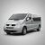 Renault Trafic II JL Bus L2H1 (2006-2014) furgon, kompatibilis a TeamCar ablaktörlő lapátokkal, tiszta háttér előtt parkolva.