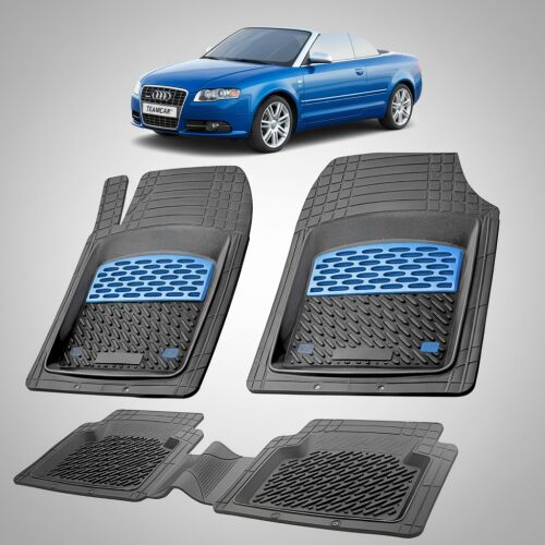 TEAMCAR Audi A4 B7 Cabriolet autószőnyeg szett kék díszítéssel, kompatibilis kék Audi A4 B7 Cabriolet modellel - Autószőnyeg