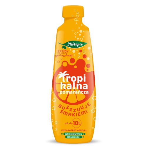 Herbapol Trópusi Narancs italkoncentrátum 405ml palack akár 10 liter frissítő italhoz, szódagéphez és koktélokhoz ideális, tartósítószer-mentes - Szódagép szörp