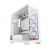 DeepCool CG580 4F WH fehér ATX számítógépház belső nézettel, három oldalsó ventilátorral pasztell szivárványos ARGB világítással és egy hátsó ventilátorral