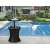 Keter Cool Bar Rattan party cooler table, black, by the pool