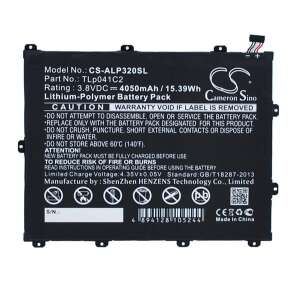 CAMERON SINO Li-Polymer akku (3,8V / 4050mAh, Alcatel TLp041C2 kompatibilis) FEKETE Alcatel One Touch POP 8 WIFI (OT-P320X), Alcatel One Touch POP 8 (OT-P321), Vodafone Smart Tab 4 8 44931185 - Tablet akkumulátor