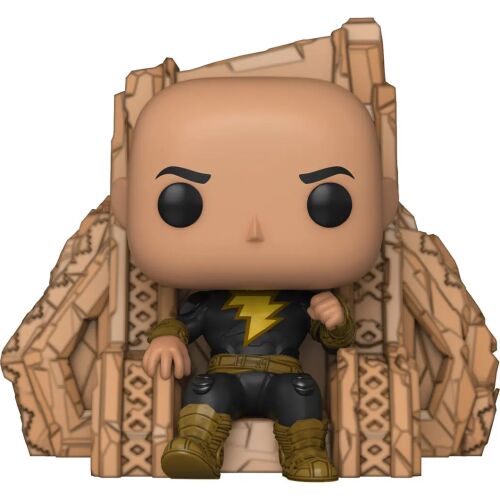 Funko Pop! Deluxe: DC Black Adam - Black Adam on Throne #1239 vinyl figura, közelképes szögletes nézet fehér háttéren - Mesehős figura