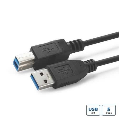 MicroConnect USB3.0 AB kábel 5m, fekete 167391060 - Adatkábel