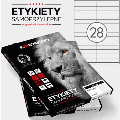 CÍMKÉK 105 X 20 MM. 28/A4 DB EMERSON UNIVERSAL 167402562 - Etikett címke