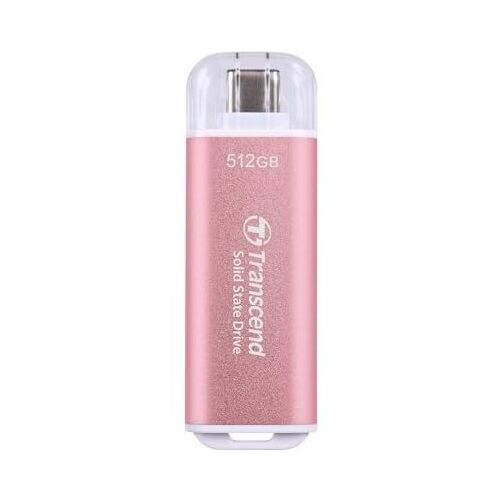 TRANSCEND ESD300P 500GB Külső SSD USB 10 Gbps C típus Rózsaszín 167407562 - SSD meghajtó