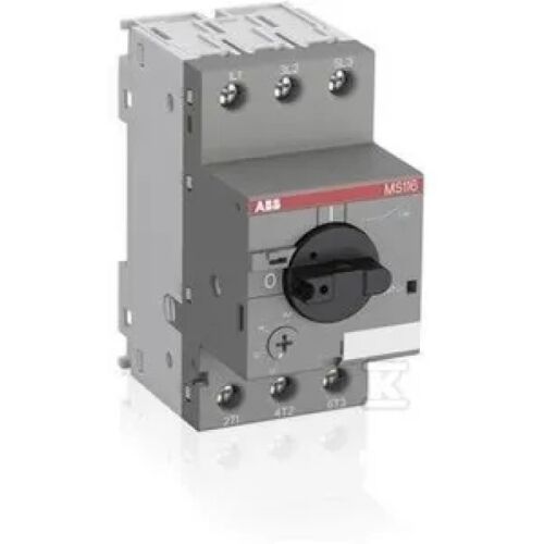 ABB MS116-25 motorvédő megszakító, szögből nézve, fehér háttéren - Áram-védőkapcsoló