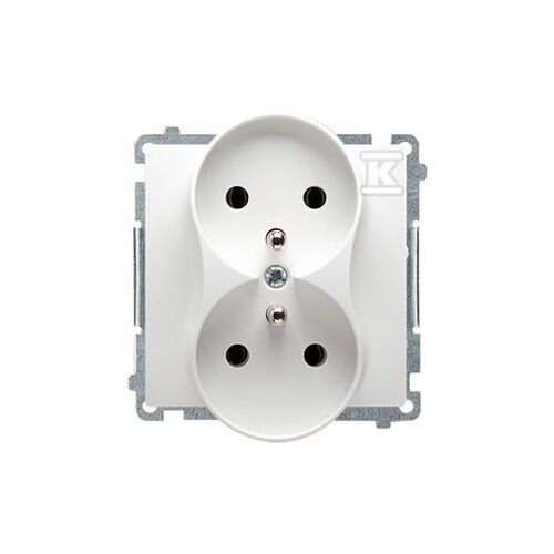 GN.PODW.Z/U FEHÉR BMGZ2M.01/11 dupla fehér fali aljzat fém kerettel az elektromos csatlakozáshoz - Lámpa és világítás