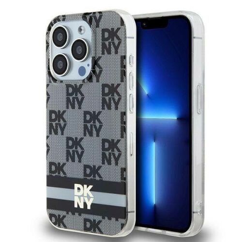 DKNY DKHMP14XHCPTSK iPhone 14 Pro Max6.7" fekete/black hardcase IML Checkered Mono Pattern & Printed Stripes MagSafe 167418943 - Telefontok