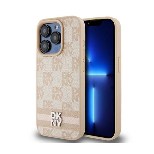 DKNY DKHCP15XPCPTSSP iPhone 15 Pro Max6.7" rózsaszín/pink hardcase Leather Checkered Mono Pattern & Printed Stripes 167419191 - Telefontok