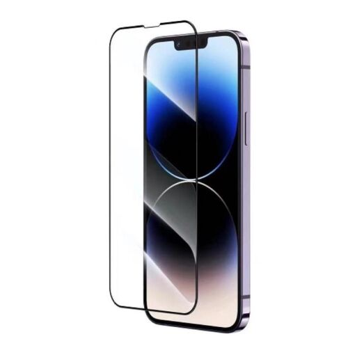 Újrahasznosított üveg 5D iPhone 12 Pro Max TG01 kijelzővédő fólia, szögletes nézetben iPhone 12 Pro Max mellett fehér háttéren - Mobiltelefon kiegészítő