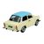 WELLY Trabant 601 bézs kék tetővel 1:24 fém modellautó, hátsó 3/4 nézet