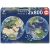 Educa - Puzzle Föld bolygó 2x800 darab, a termék csomagolását mutatja két kerek földgömb puzzle-lal, 59 cm átmérővel, ábrázolva Európát, Afrikát, Észak- és Dél-Amerikát, tökéletes puzzle rajongóknak