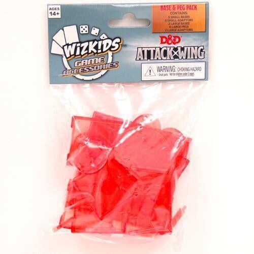 Dungeons and Dragons Attack Wing piros talp és peg készlet WizKids-től, kis és nagy talpakkal, pegekkel és adapterekkel, csomagolva asztali miniatúra játékokhoz. - Társasjáték