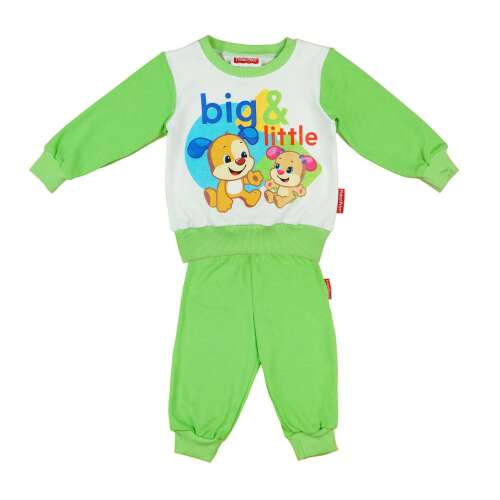 Fisher-Price Big & Little kutyás pizsama baba számára, zöld és fehér, 80-as méret