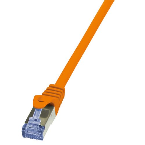 LogiLink 10G S/FTP PIMF PrimeLine CAT6A patch kábel, 2m narancssárga, árnyékolt RJ45 csatlakozó - FTP kábel