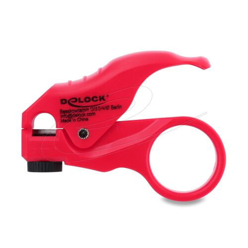 Delock piros hálózati kábel csupaszoló, állítható a pontos kábel szigetelés eltávolításhoz akár 8,4 mm átmérőig, ergonomikus kialakítás - Hálózati szerszám