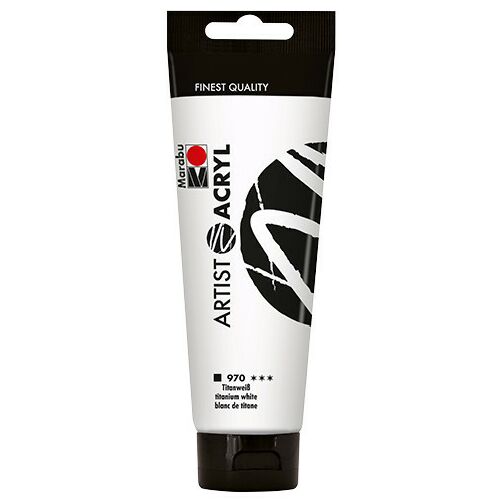 Marabu Artist Acryl - titánfehér 970, 120 ml