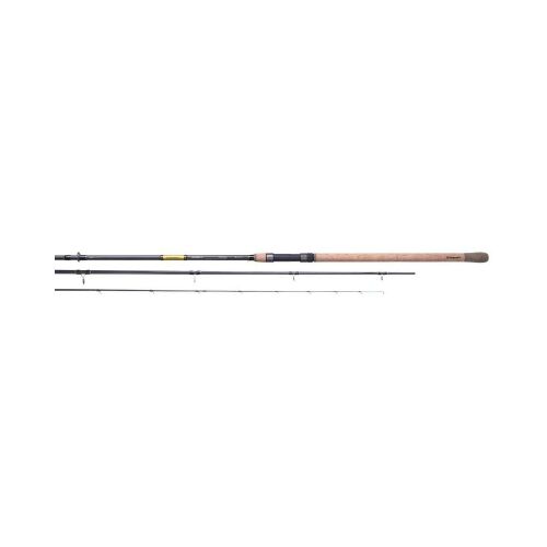 Mikado Sensual N.G. Feeder 360cm 120g horgászbot szétszedve, három résszel és két tartalék spiccel fehér háttéren - Feeder és picker bot