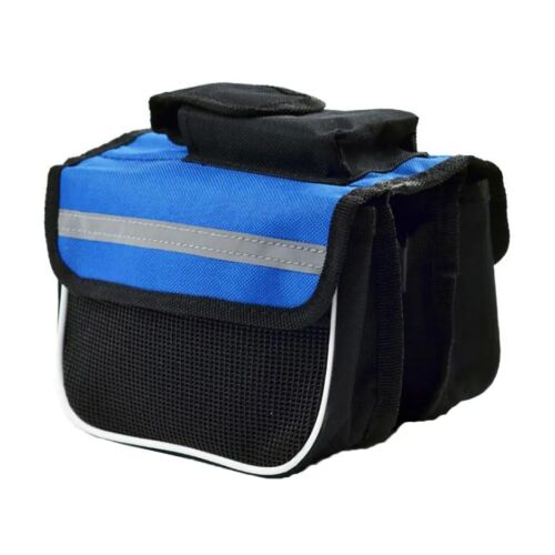 Torba rowerowa na ramę, dwie przegrody, niebiesko-czarna