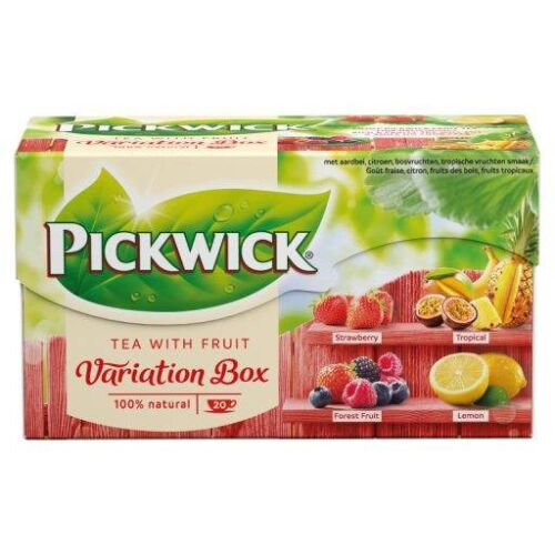 Pickwick Variációk gyümölcstea eper, trópusi, erdei gyümölcs és citrom ízekkel, 30g piros csomagolás, 100% természetes, 20 teafilter - Gyümölcstea