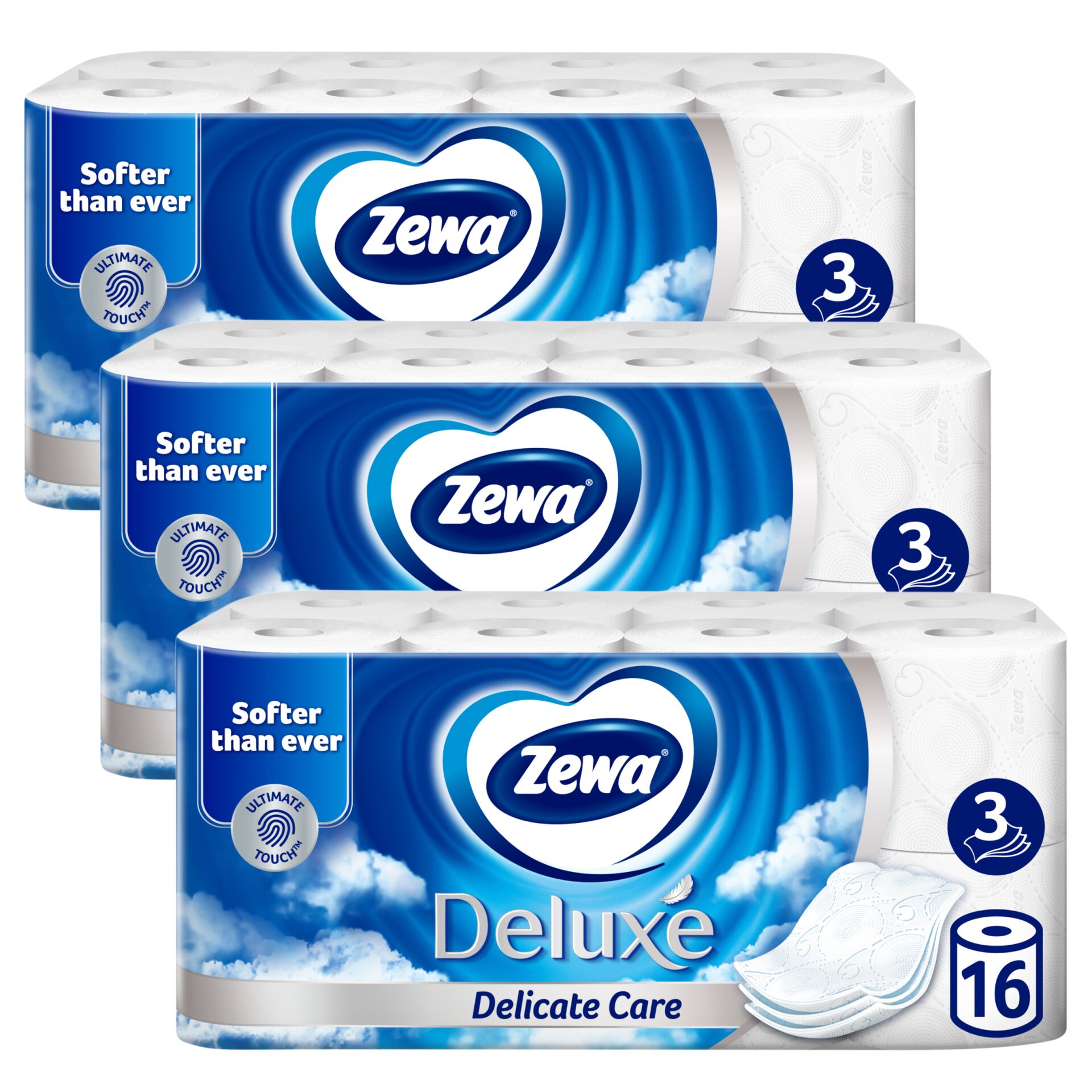 E-shop Zewa Deluxe Delicate Care 3 Ply toaletný papier 3x16 roliek