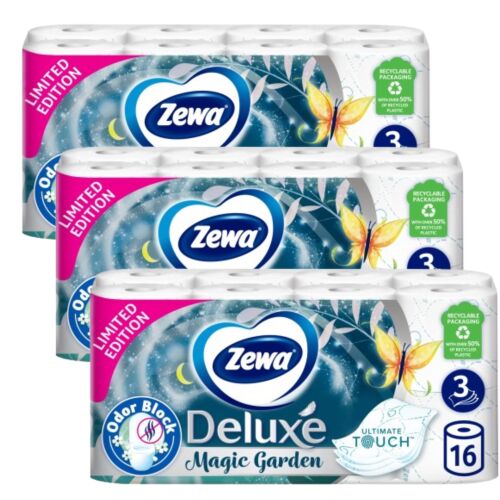 Zewa Deluxe Magic Garden toalettpapír 3 csomag, 16 tekercs/csomag, limitált kiadás